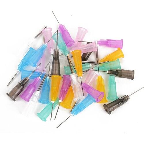 35pcs Precision Dispensing Needles Tips for Glue Liquid Dispenser Syringe 14 Gauge to 25 Gauge 16GA 18GA 21GA 22GA 23GA 24GA