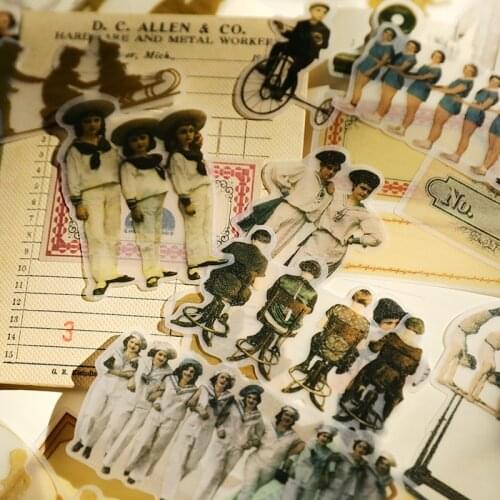 40pcs Vintage European Group Living TN Paper Stickers Die Cut For DIY Scrapbooking Photo Album Junk Journal Card Making Sticker
