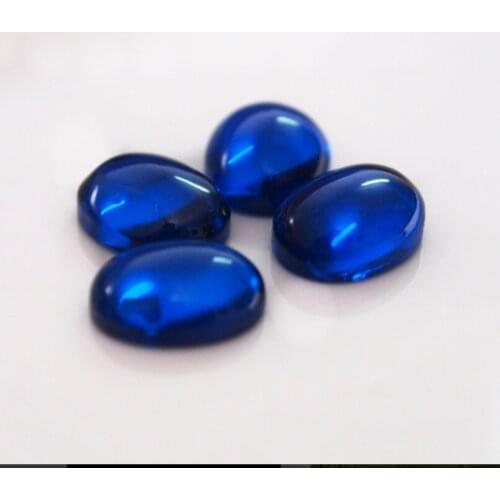50pcs Wax Swtting 3*5mm-8*10mm Cabochon Oval Shape114# Dark Blue Stone Synthetic Spinel For Jewelry
