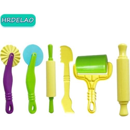 6pcs DIY Slimes Play Dough Tools Sets Accessories Plasticine Modeling Soft Clay Kits Cutters Molds Educational toys for Children