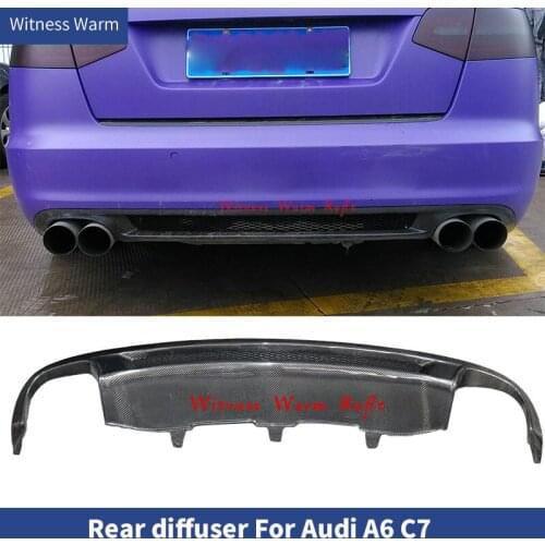 A6 Rear Bumper Lip Diffuser four out Exhaust Splitters for Audi A6 C7 Standard Bumper Sline style 2012-2016 car body kit