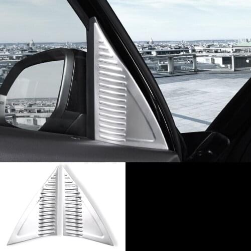 Lsrtw2017 Stainless Steel Car Front Door Window Triangle Trims for Volkswagen Tiguan Vw 2017 2018 2019 2020 Accessories