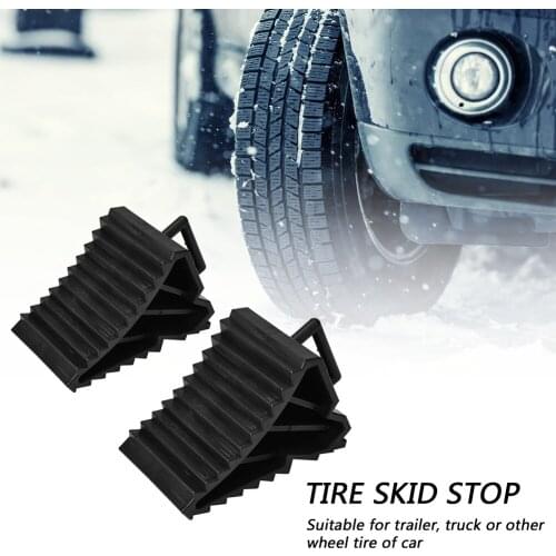 2pcs Car Auto Universal Rubber Wheel Chocks with Handles Tire Anti-Slip Device for Car Trailer Truck RV Camper Wheel Blocks