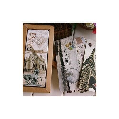 Free shiping 30pcs Different European Scenes Vintage France Paris Eiffel Tower Bookmark Set