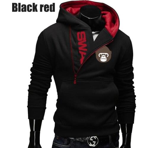 Bikinis Secret Spring And Autumn Man Letter Fleece Hooded Sweatshirt Patchwork Color Plus Side Zipper Hoodies Chimpanzees