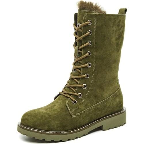 Wedge Shoes Genuine Leather Snow Boots Woman Winter Boots 2019 Winter Womens Shoes Pig Split Ladies Platform Booties YYJ280