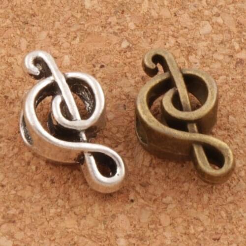 100pcs Music Note Big Hole Beads 18.4x9.5x7.3mm zinc alloy Bronze Fit European Charm Bracelets Jewelry DIY L1449