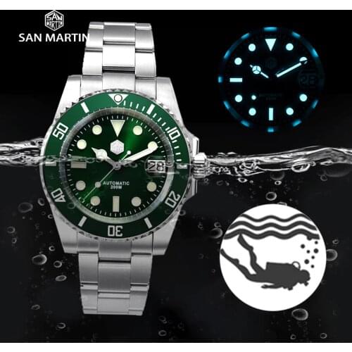 San Martin Diver Water Ghost Men Automatic Mechanical Watches Sapphire Crystal Ceramic Bezel 20Bar Luminous Watch Luxury Brand