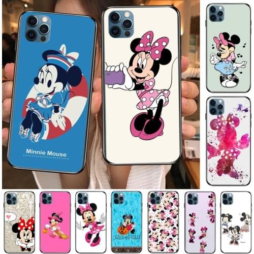 Minnie Pick Mouses Phone Cases cover For iphone 11 Pro Max case 12 8 7 6S XR PLUS X XS SE 2020 mini mobile cell shell funda bag