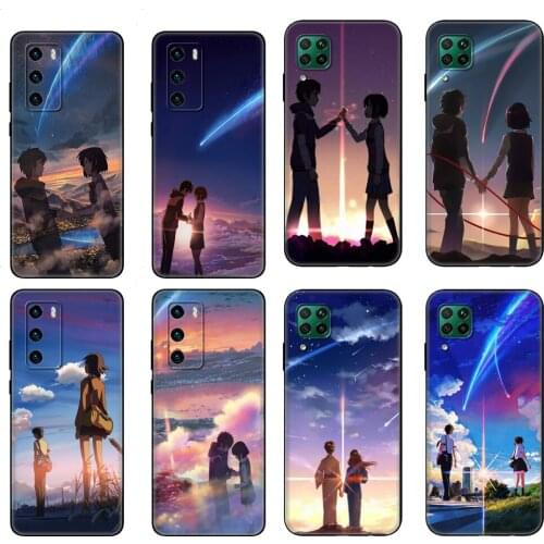 Black tpu Case For Huawei P30 Lite P30 Pro P40 Case For Huawei P40 LITE E P Smart 2020 Case Cover Your Name