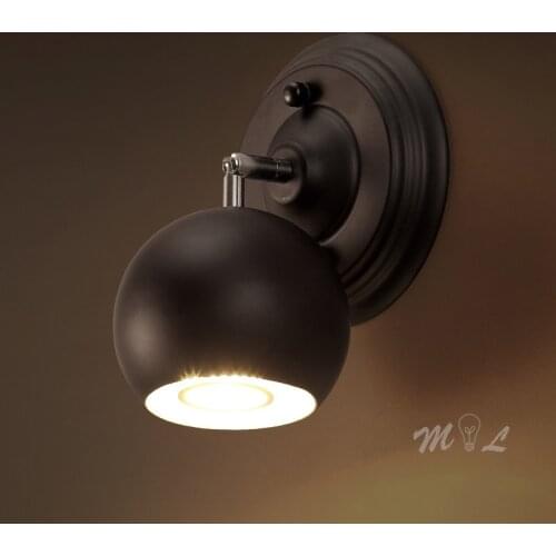 COB Led Bathroom Light Fixtures Globe Industrial Wall Lamp Sconce Anywhere Light for Living Room Bedroom Lamp Store Wall Sweeper