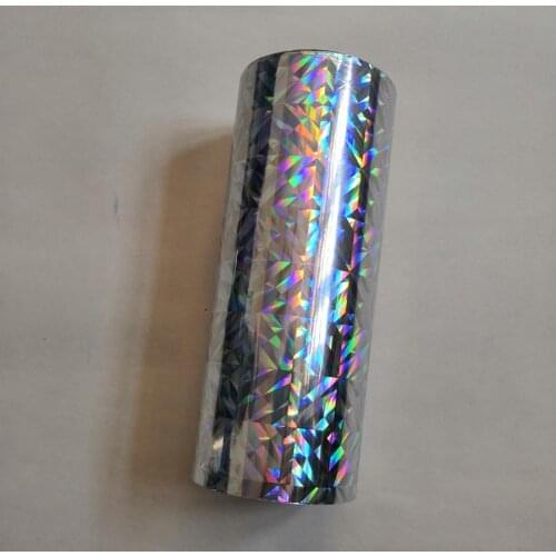 Hot stamping foil holographic foil silver diamond pattern hot press on paper or plastic heat transfer film 16cm x 120m