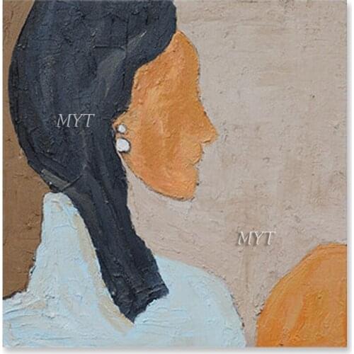 100% Handmade Black Hair Girl Color Artwork Oil Painting On Canvas Wall art Pictures For Living Room Wall Art Home Decor Unframe