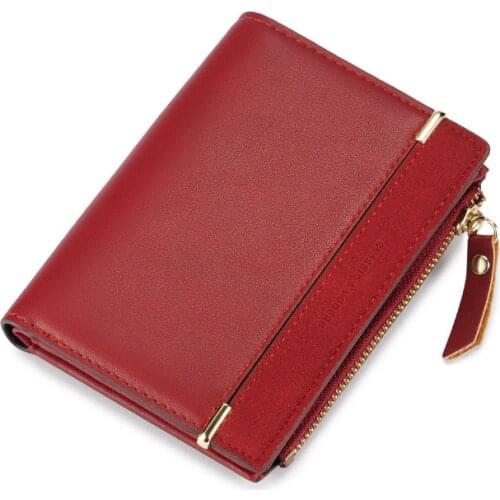 Mens and womens wallets pu leather wallets mini multi-card holder fashion change short wallet slim small wallet zipper buckle