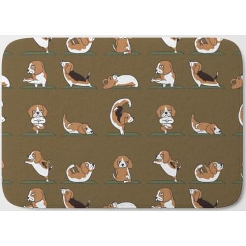 Beagle Yoga Bath Carpet Anti-Slip Doormat Home Entrance Doormat Bedroom Living Room Floor Mats Kitchen Mat