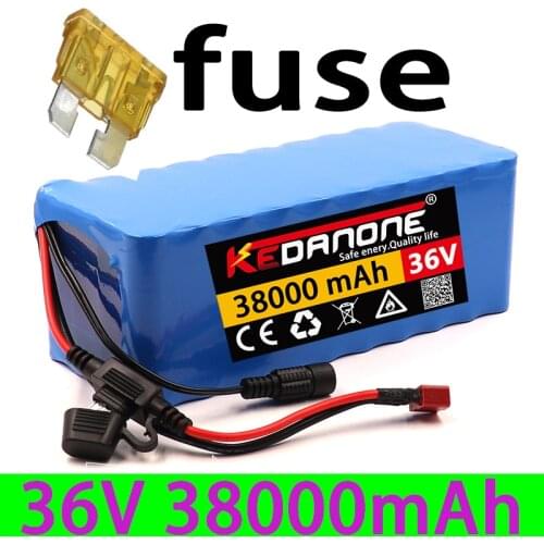 36V 10S4P 38000mAh 18650 38Ah with 30A Fuse 36v Lithium Battery Pack ebike electric scooter Motor Scooter m365 battery