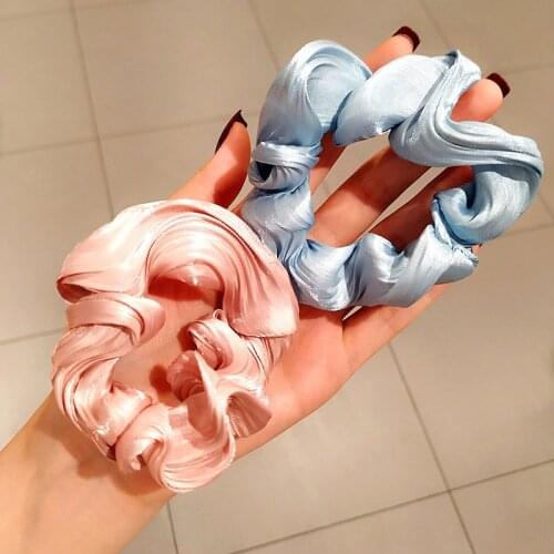 Mercerized Satin Scrunchie Hair Accessories For Women Ponytail Holder Elastic Rubber Band Girl Fabric Hair Ties Band Hair Rope