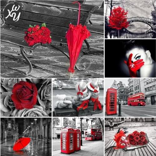 Portrait Diamond Mosaic 5D Diy Diamond Painting Cross Stitch Black Red Diamond Embroidery Needlework Square Drill for Home Decor