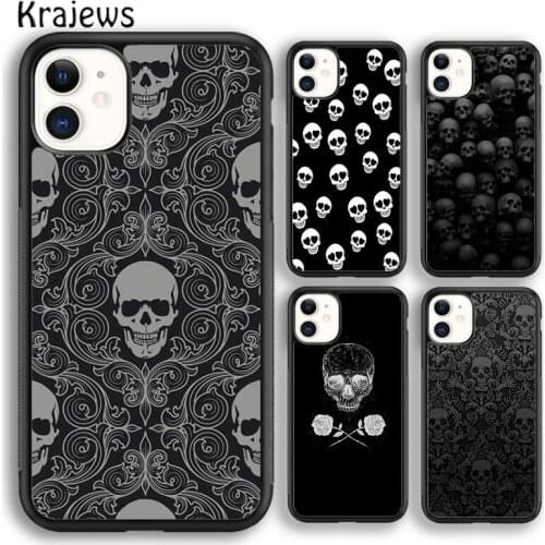 Krajews Skulls Bones Skeleton Soft Phone Case Cover For iPhone 5 SE 6s 7 8 plus X XR XS 11 12 pro max Samsung Galaxy S8 S9 S10