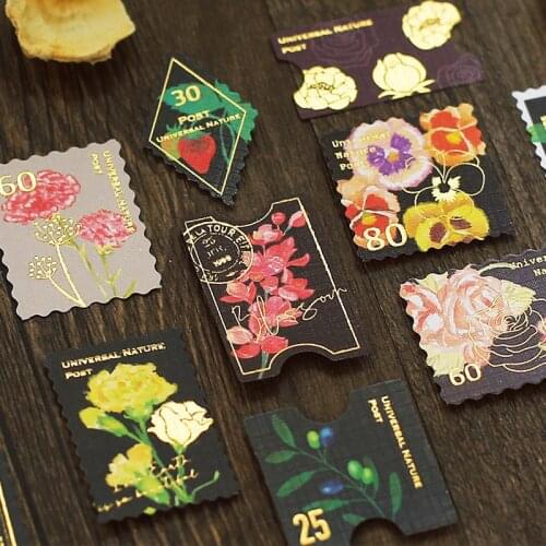 45 Pcs Post Stamp Stickers Vintage Postage Stamps Assortment Adhesive Paper Sticker Decor For Diary Album Scrapbook Diy Craft