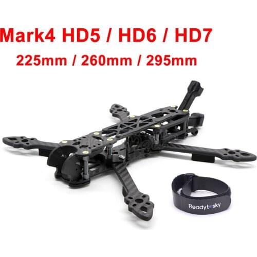 Mark4 HD5 5 inch 225mm / HD6 6inch 260mm / HD7 7inch 295mm Carbon Fiber Freestyle Quadcopter Frame Kit w/ Antenna Holder