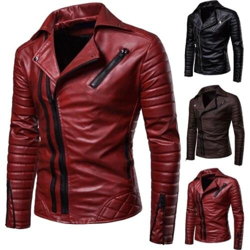 2021 NewCool Men 's PU Leather Jacket Personality Motorcycle Jackets Coats Size S-4xl