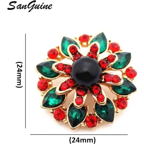 New Arrive 10pcs/lot New Snap Jewelry Ginger Rhinestone Flower 18mm Snap Buttons for Metal Snap Button Bracelet Bangle for Women