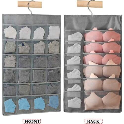 Closet Hanging Organizer Dual-Sided Multifunctional 36 Pocket Handbag Storage Socks Underwear Bag Fits Wardrode Door and Wall