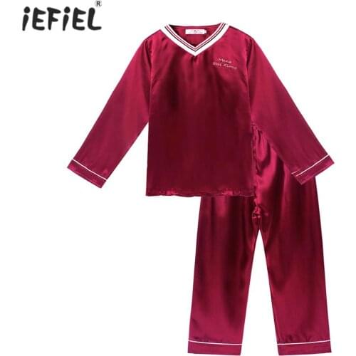 Children Kids Pajamas Sets Tops Pants Autumn Winter Clothes Set Children Long Sleeve Sleepwear Suit Boy Girl Nightwear Homewear