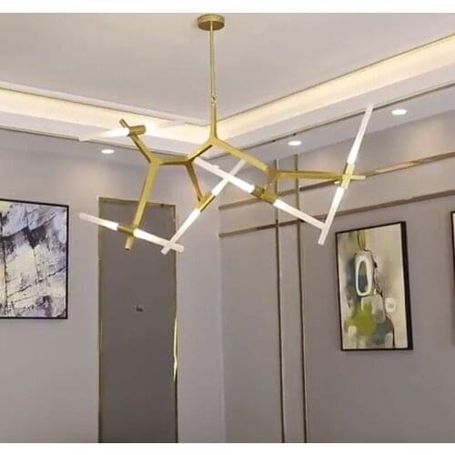 Luxury Iron Glass LED Chandeliers Glod/Black Ceiling Chandelier Lighting Dining Living Room Kitchen Bedroom Loft Hanging Lamp