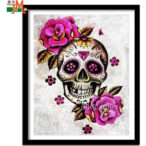 Pink Rose Skull 5d Diamond Painting New Arrivals Diamond Embroidery Cross Stitch Rhinestones Full Mosaic Flower Home Decor