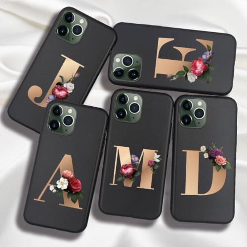 Alphabet Letter Silicone TPU Phone Case For iPhone 11 12 Pro Max Mini 7 8 Plus 6 6S XR XS X 7plus SE 2020 Case Bumper Back Cover