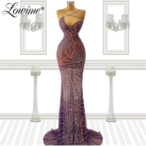 Beaded Dubai Sexy Rhinestones Long Prom Dresses Luxury Beading Crystals Sparkle Gowns Party 2021 Evening Dress Vestido De Festa