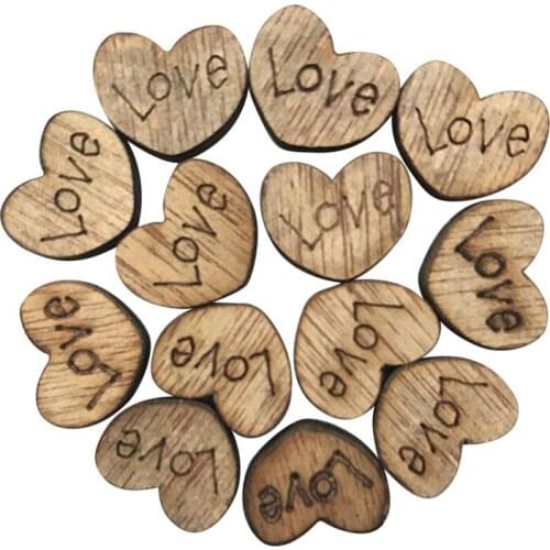100pcs/Lot Coffee Fashion Buckle Love Wooden Buttons Heart Buckles DIY Handmade Sweater Clothing Decoration Button