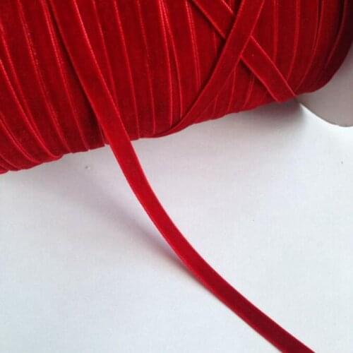 2/8" (6mm) 20Yards Dark Red Velvet Ribbon Lace Trims DIY Punk Rock Necklace Handmade Garments Accessories