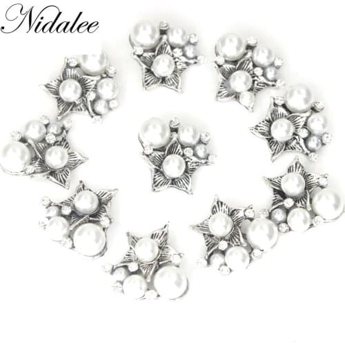 22mm Silver 4 Holes Flatback Rhinestone DIY Christmas pearl buttons
