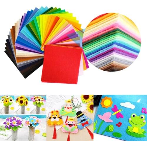 40PCs Nonwoven Felt Fabric 1mm Thickness Cloth of Home Decor Bundle for Sewing Dolls DIY Crafts Scrapbook Felt Sheets 10-30cm