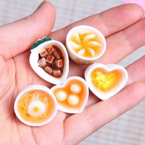 5PCS Miniature Japanese Seafood Noodles Pretend Food for Doll house Kitchen doll for children