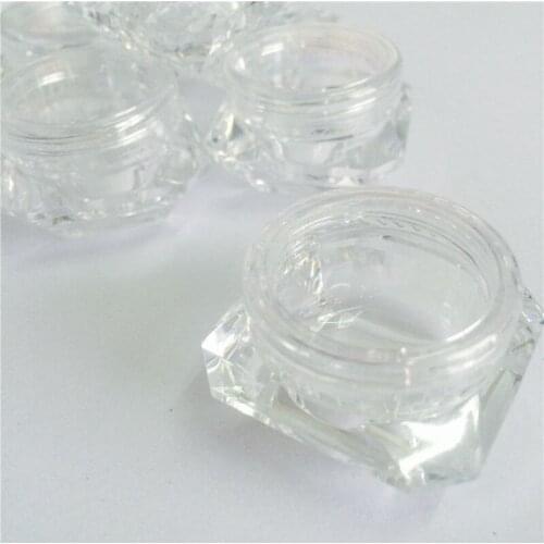 50pcs Diamond Shape Storage Boxes Rhinestones Case Container Powder Jar Pot for Chameleon Flakes Mirror Powder Nail Art Bead Box