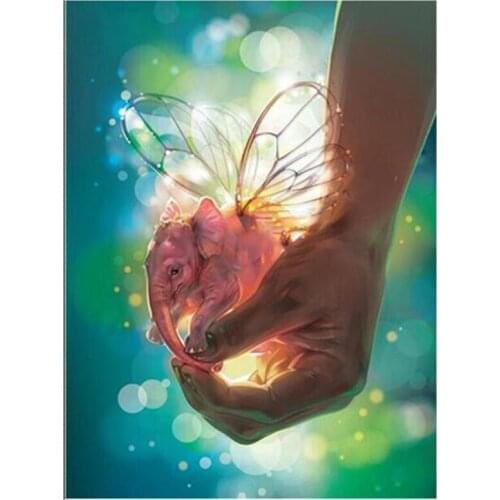 5D Diy Full Square/Round Hand Elephants Diamond Painting Embroidery Cross Stitch Needleworks Mosaic Rhinestones Arts FC473