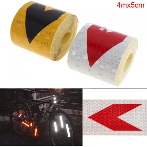 5x400CM Durable Any Clipping Arrow Security Warning Reflective Tape Car Body Sticker for Cars / Trucks / Motorcycles / Bicycles