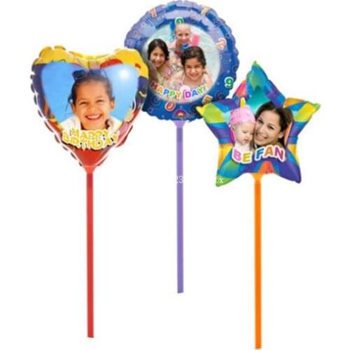 60pcs Diy Photo Balloon Size A4 paper for Print Birthday Party Supplies Kids Toys with Sticks Wedding Decorations Anniversary