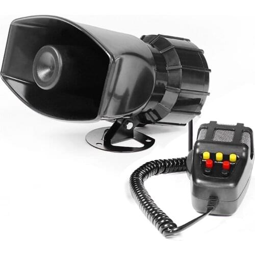 7-Sound Loud Car Warning Alarm Police Fire Siren Air Bugle PA Speaker 12V 60W Siren Air Horn Megaphone Car Horn 110DB