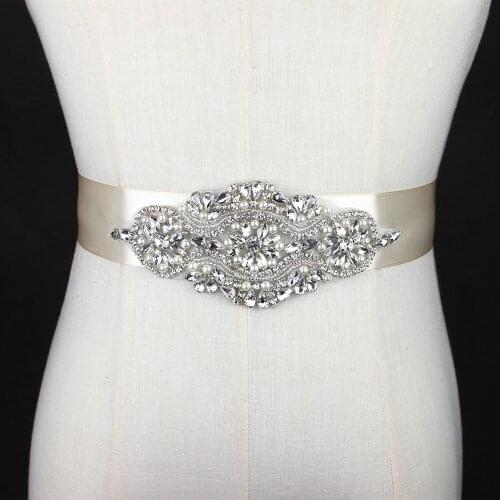 Brilliant Wedding Belt And Sashes Handmade Crystal Belts For Wedding Rhinestones Wedding Waistband Prom Evening dress Decoration