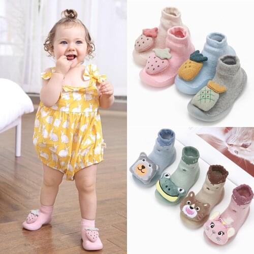 Baby socks shoes baby non-slip cotton floor shoes socks terry rubber thickened baby toddler shoes baby anti slip socks