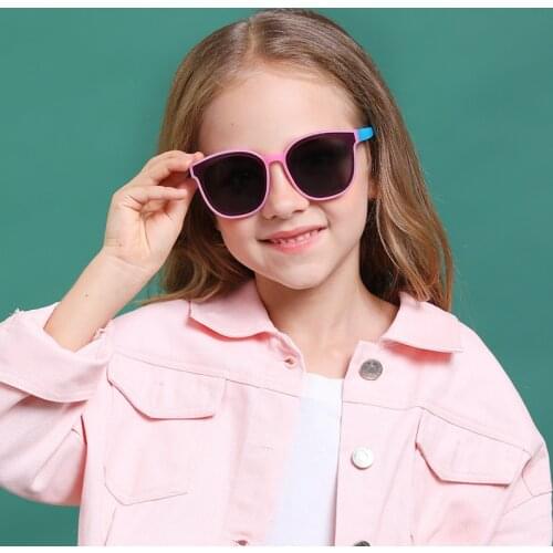 Kids Sunglasses Polarized Brand Sun Glasses For Boy Girl Children Carton Silicone Flexible Child Spectacles UV400 Eyewear 18065
