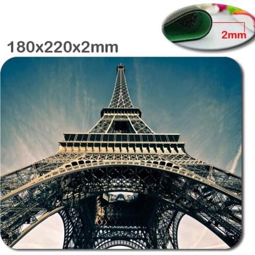 DIY professional Quick printing size 220 * 180 * 2mm Eiffel Tower Retro News Sell New Small Size Mouse Pad Non-Skid Rubber Pad