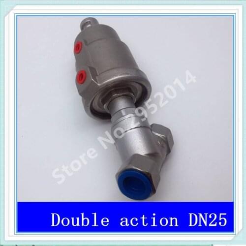 DN25 304 stainless steel pneumatic Angle seat valve with high temperature steam Y type Angle seat valve 2 DN-25 Stainless steel