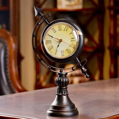 European office desk clock resin retro living room clock desk clock fashion creative home decoration ornaments