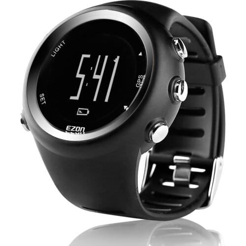 Ezon T031B01 Black Gps Running Watch With Speed Distance Pace Alarm And Calorie Counter And Stopwatch Smart Watch For Men